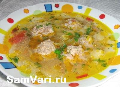 Приготовление супа с фрикадельками фото