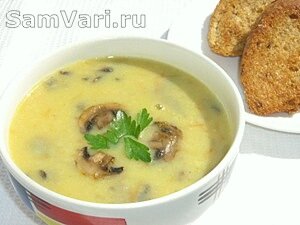 суп с сыром и грибами