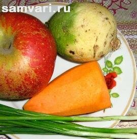салат из зеленой редьки с морковью