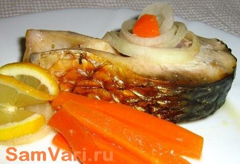 Запеченная рыба с овощами