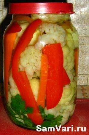 цветная капуста маринованная с овощами